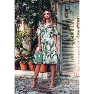 Dolce & Gabbana Hydrangea Print Off-the-shoulder Dress Multi Size Small